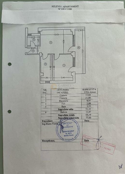 2 Camere - 64 MP | Bloc Nou - 2016 | Hala Traian | Garaj Subteran - Schiță 16