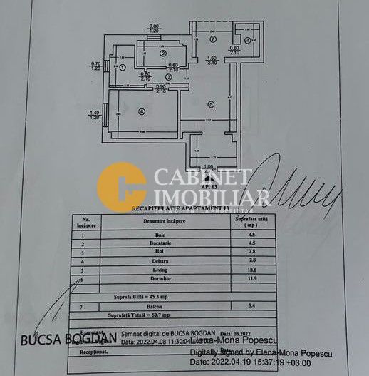 2 camere Decomandat - mobilat - loc parcare - boxa - intabulat - Poză 7