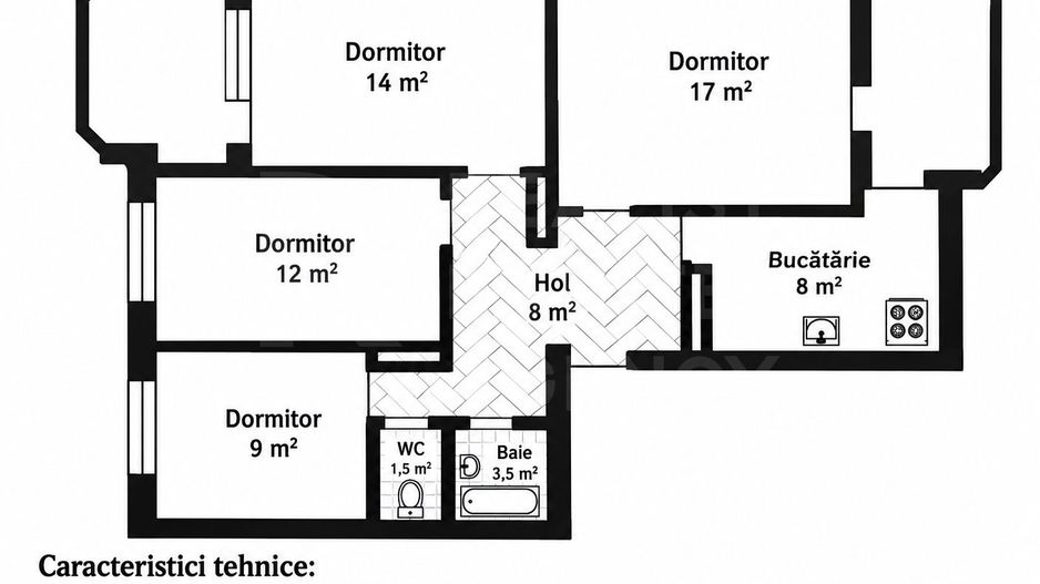 Vânzare, apartament 4 camere 86 mp , str. Milescu Spătaru, Ciocana - Poză 18