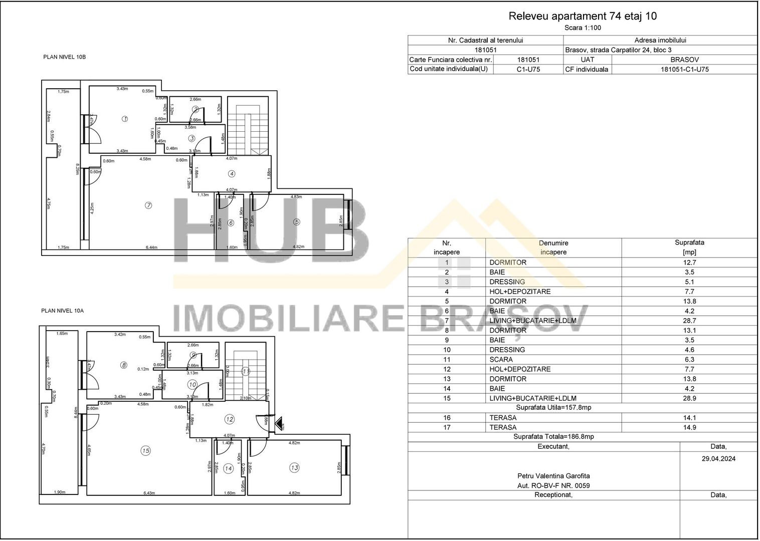 De vanzare Penthouse 2 Nivele | 6 Camere | Racadau | 158mp Utili - Poză 14