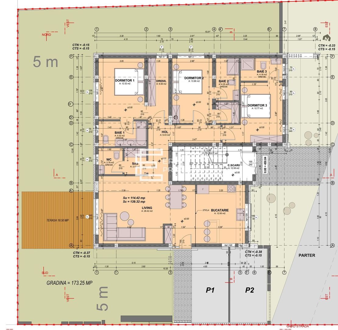 Apartament 4 camere /gradina 200 mp/finisaje premium/Cartierul Arhitectilor - Schiță 18