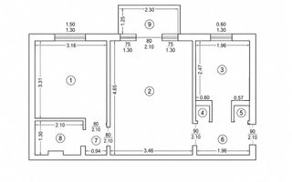 Apartament semidecomandat cu 2 camere, 42m pătrați ,65000 euro, Zimbru - Poză 6