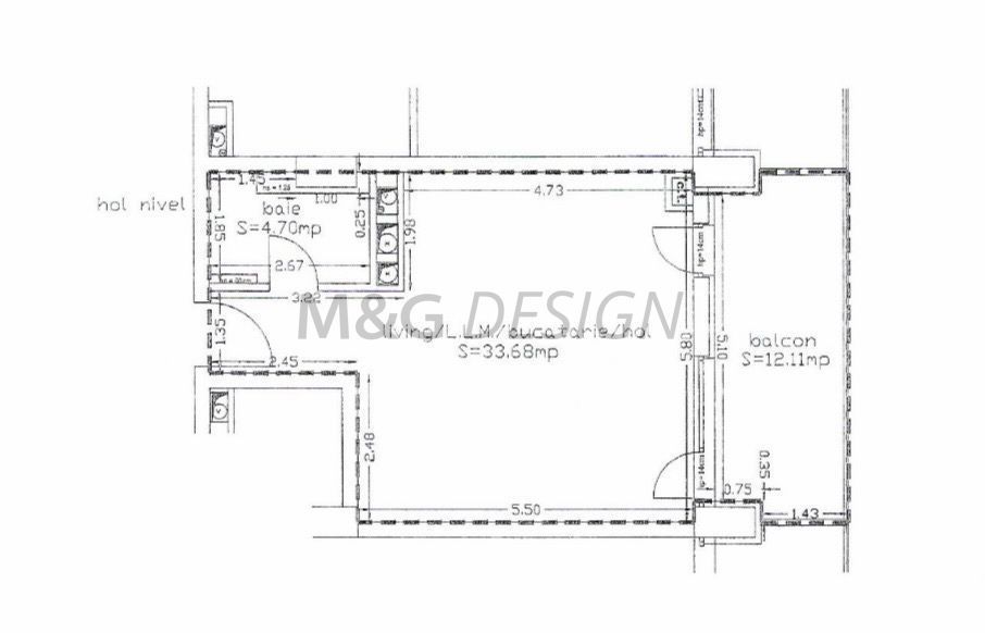 Apartament 1 camera Soarelui - Schiță 7