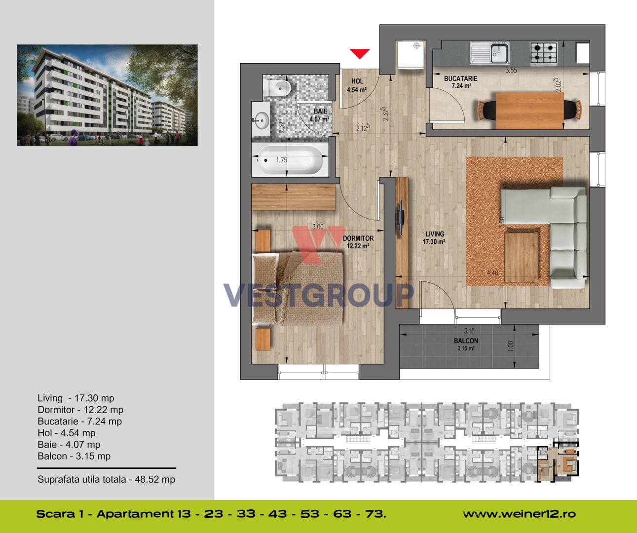 Apartament 2 Camere WeinerResidence Militari Direct Dezvoltator - Poză 4