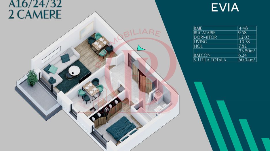 Apartament Premium 2 camere 12 min Metrou Teclu-Th. Pallady - Schiță 2