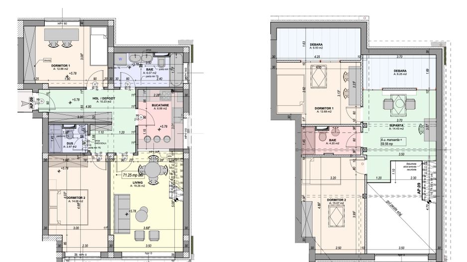 Penthouse 5 camere | 131 mp | 3 băi | aer condiționat inclus | Cristian - Schiță 12