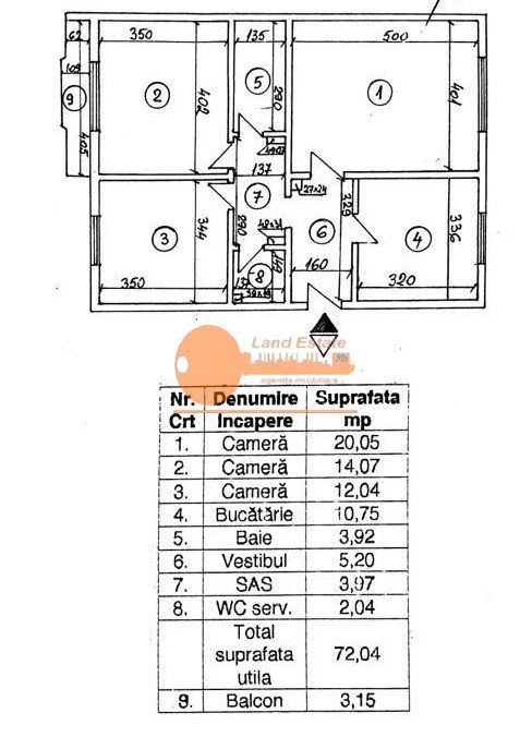 Apartament 3 camere decomandat | tip H | Mall Vitan - Schiță 9