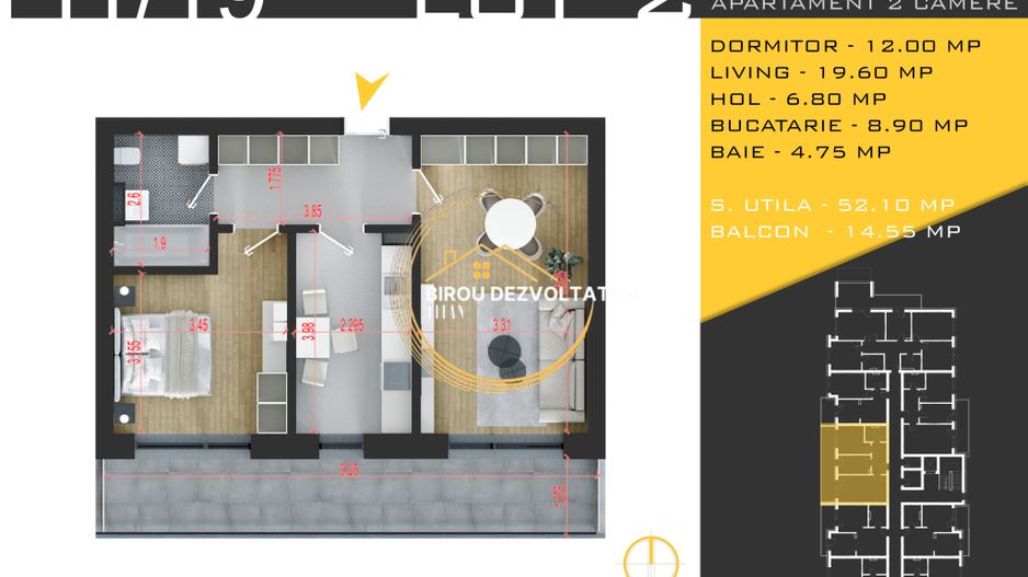 Decomandat Luminos 15 minute de metrou Teclu IKEA Titan Pallady Modern - Poză 10
