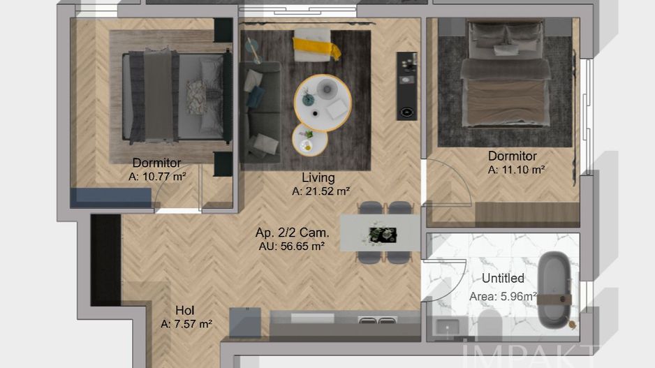 Apartament 3 Camere | Bloc Nou | Liziera Padurii | Terra, Floresti - Schiță 3