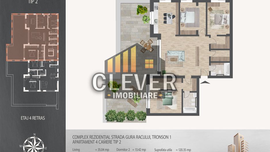 Apartament 4 camere cu terasa, 193 mp, metrou Teclu, Pallady - Poză 1