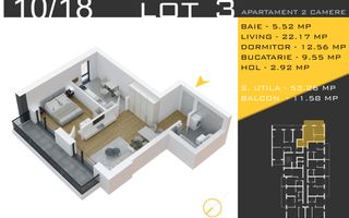 2 camere  Titan Pallady  Metrou Nicolae Teclu - Schiță 10