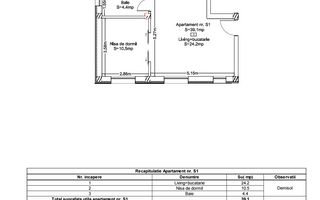 Apartament 39 mp | Bloc Nou | Nisa de Dormit | Terra, Floresti - Schiță 4
