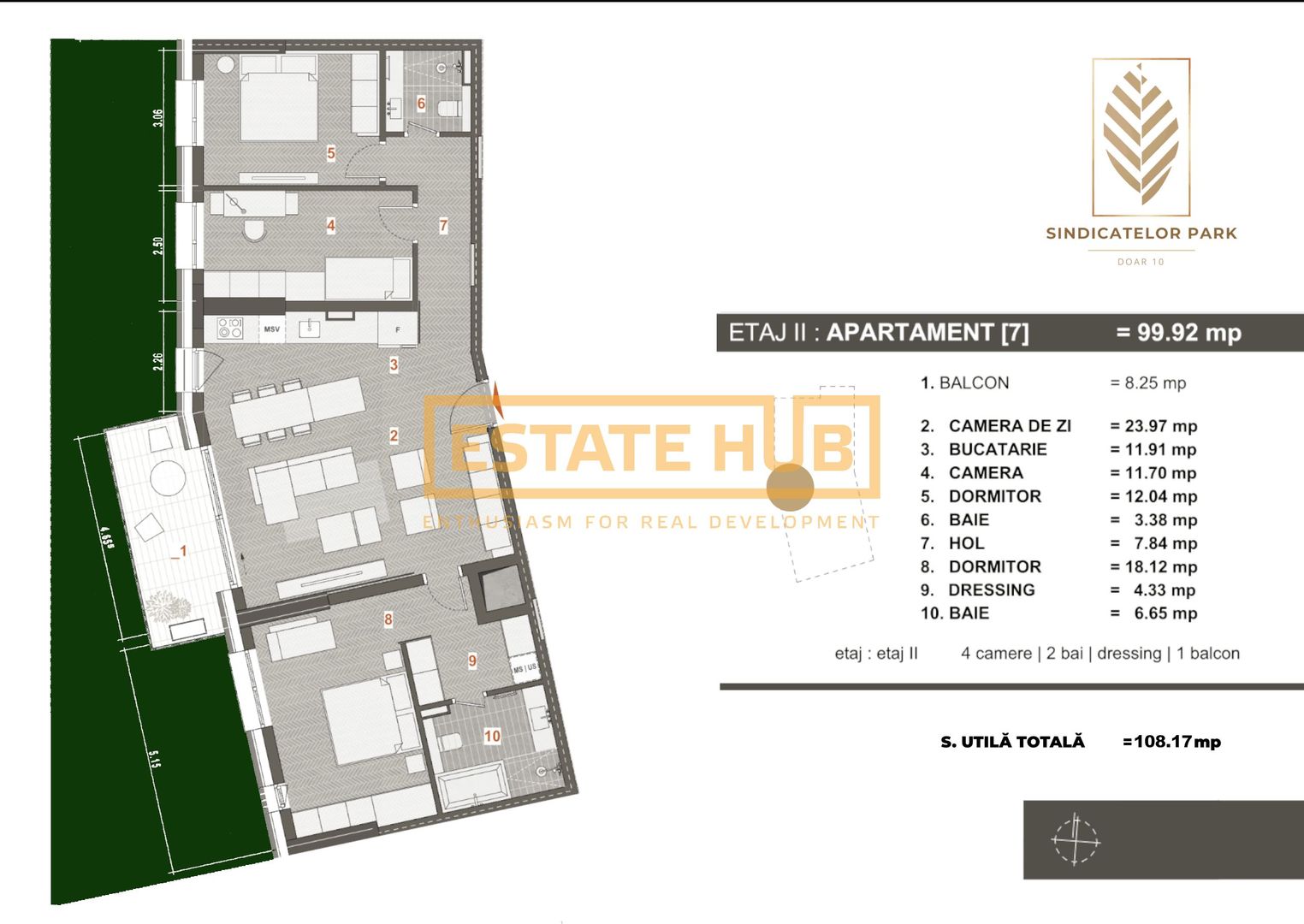 Apartament 4 camere  – Sindicatelor Park, zona Parc Central - Poză 2