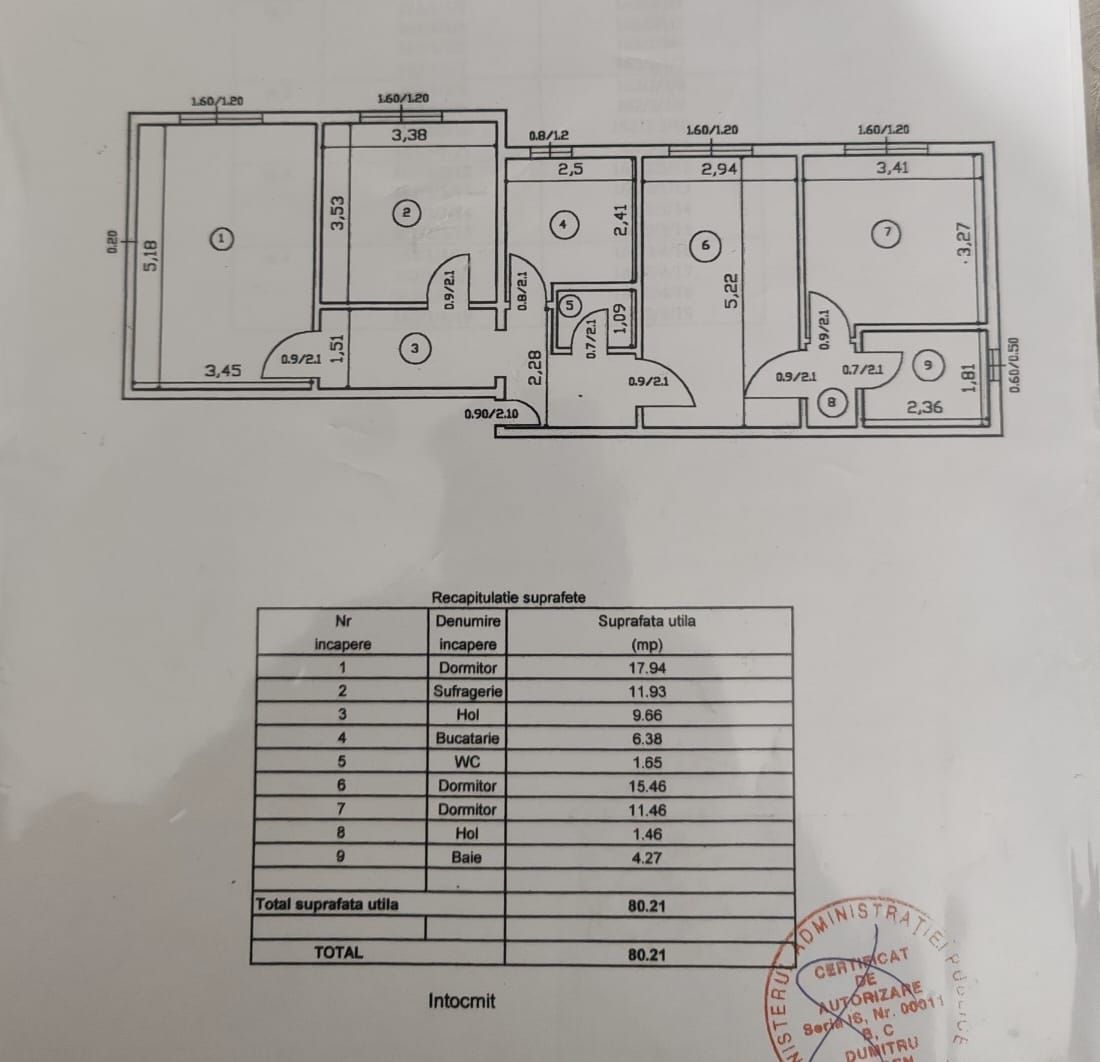Ideal birou firma!!- Apartament 4 camere, SD, 81mp, Nicolina2 - Poză 13