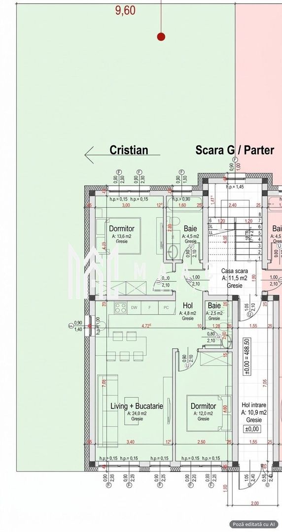 Apartament 3 camere de vânzare | Sibiu, Turnișor | curte 100 mp - Poză 2