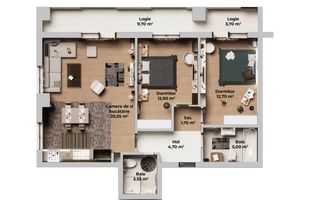 Apartament rezidențial NOU 3 camere - Poză 3