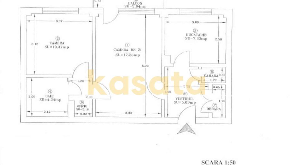 Apartament 2 camere | De închiriat | Polonă | Aer condiționat - Schiță 8