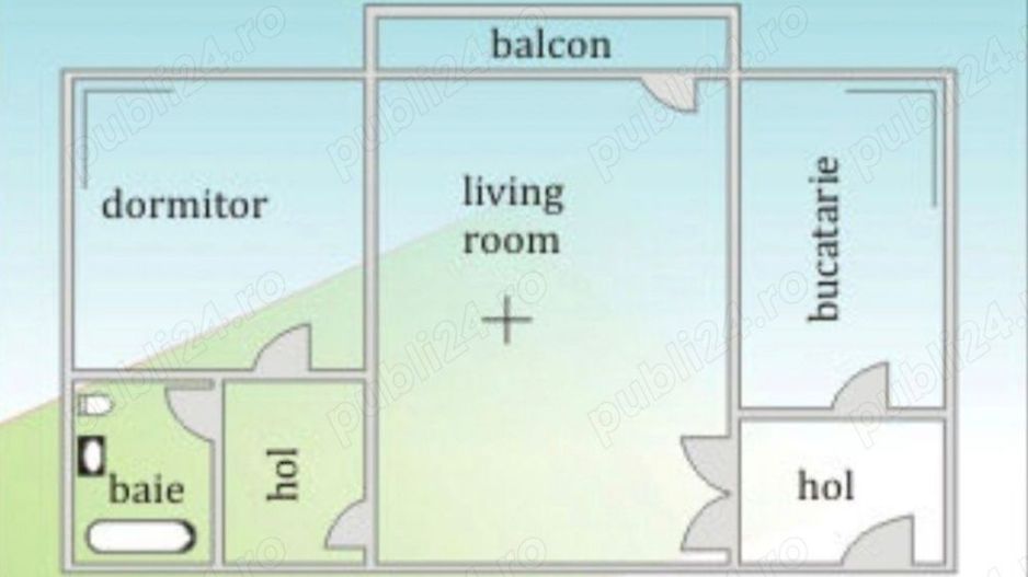 Apartament 2 camere, semidecomandat, Tiglina 1 - Poză 4