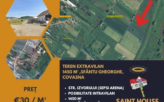 Teren extravilan 1450 M² în apropiere de Sepsi Arena - Poză 1