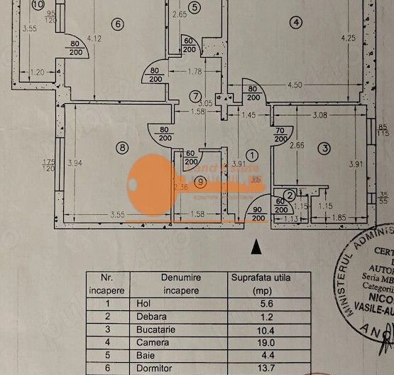 Apartament 3 camere | Apusului | 86 mp utili - Schiță 5