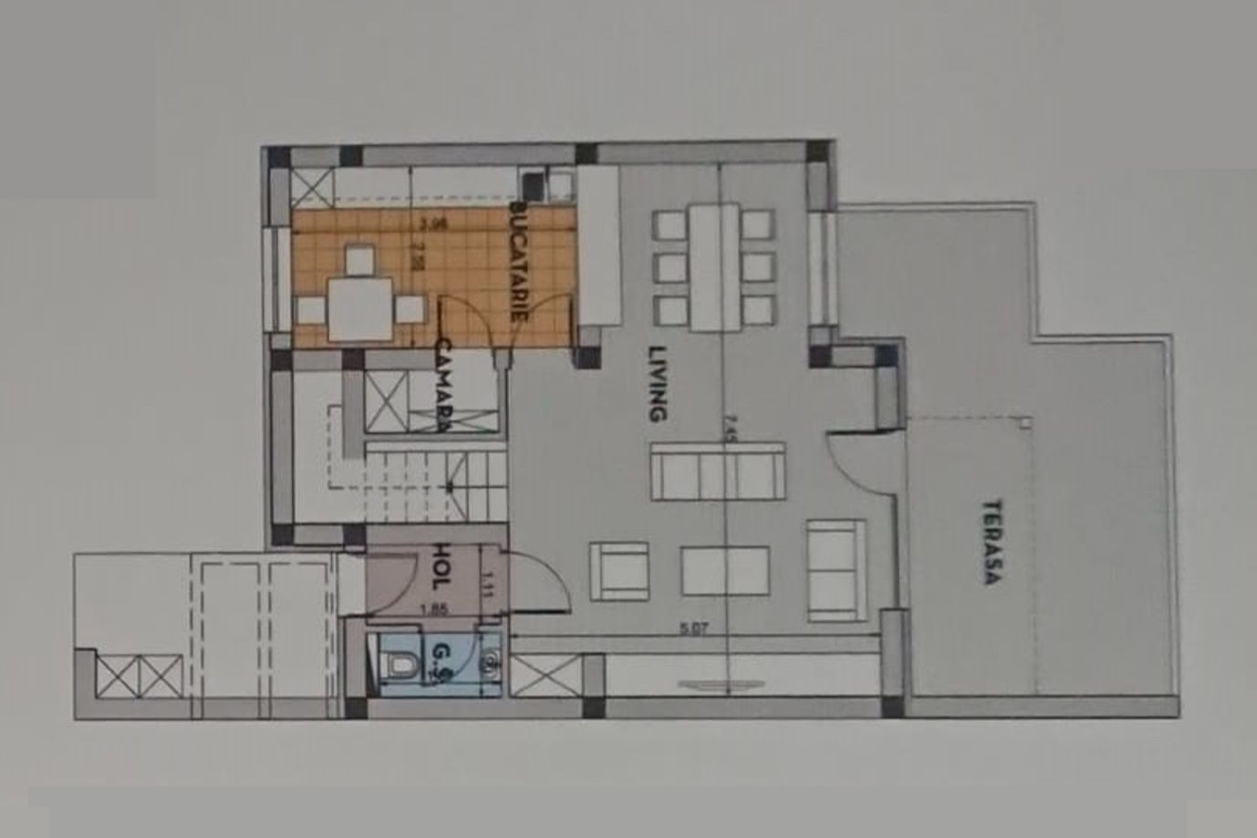 Casa insiruita compusa din 4 camere in Sanpetru - Schiță 24