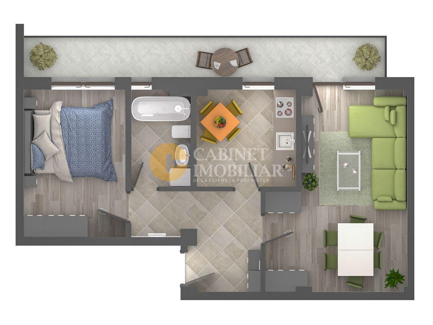 Apartament 2 Camere Decomandat Etaj 2 64 mp - Poză 1