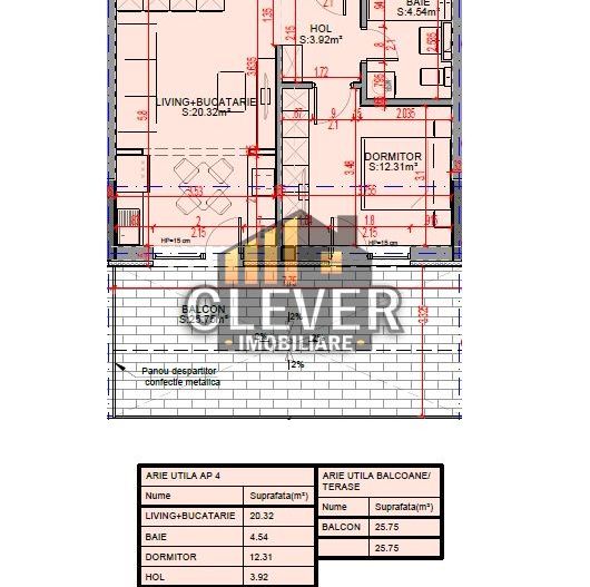 Apartament 2 cam Modern cu Terasă de 26 mp în Zona Pallady - Schiță 5