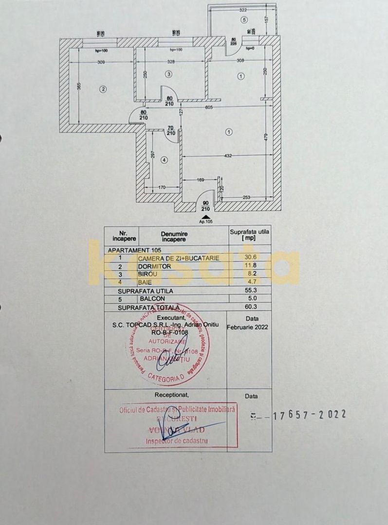 Apartament 3 camere decomandat | Parcare inclusă |Metrou 2 minute - Schiță 7