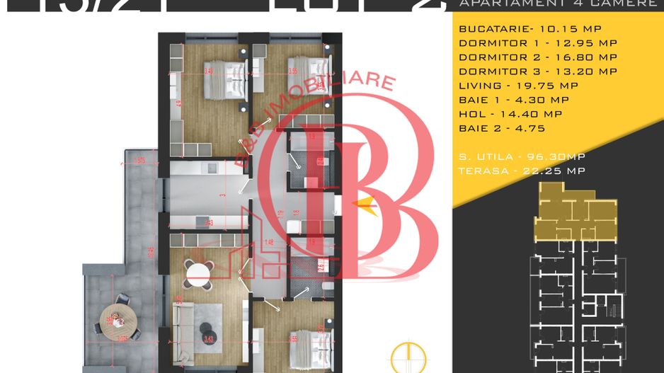 4 camere  Titan Pallady  Metrou Nicolae Teclu - Schiță 2