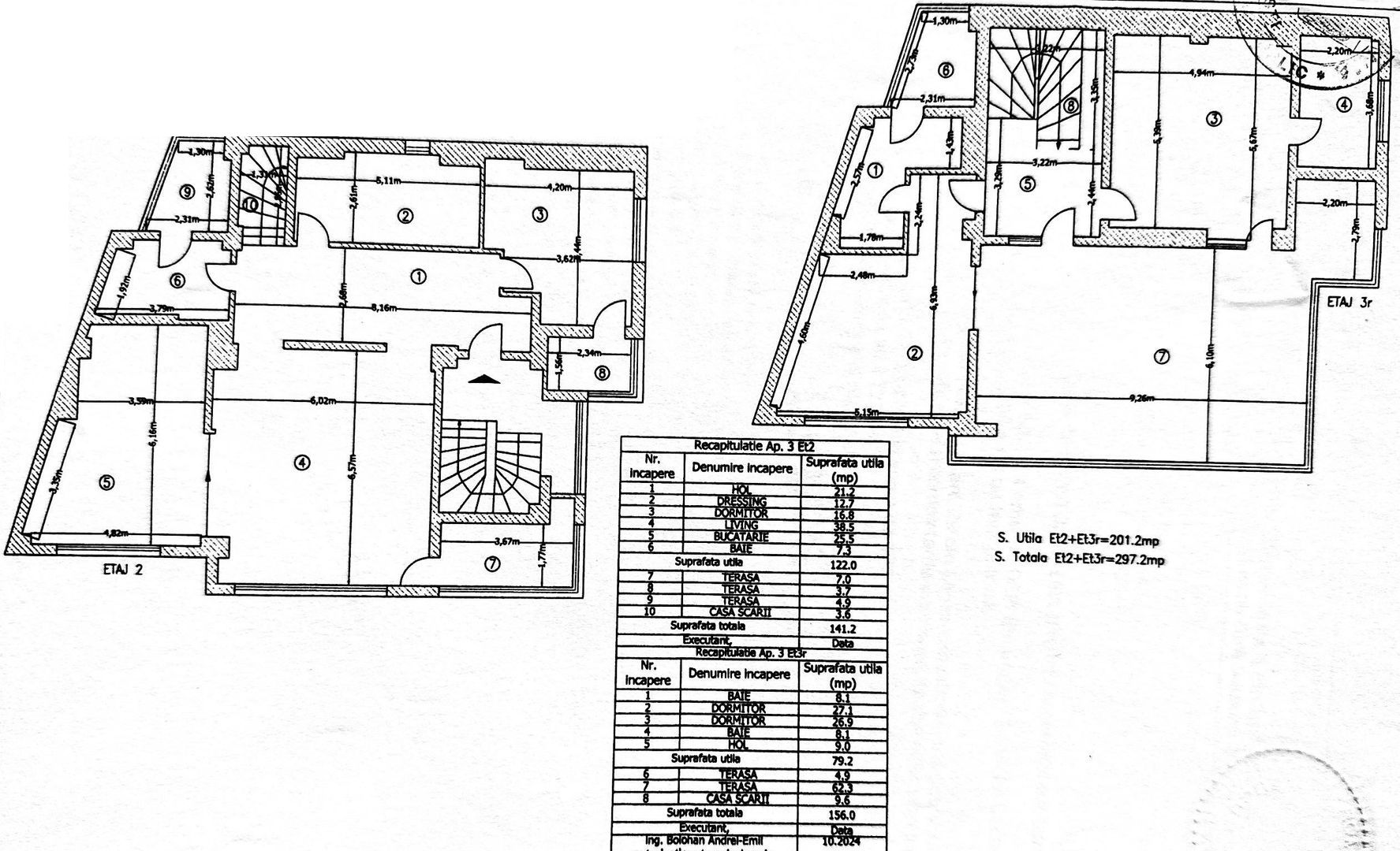 Duplex penthouse insorit cu 5 camere, 3 bai | 325mpc | terase 88mp - Schiță 25