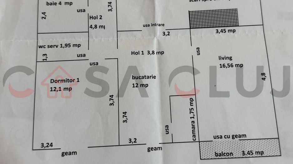 Apartament cu 3 camere si 2 bai, zona OMV Marasti - Poză 10
