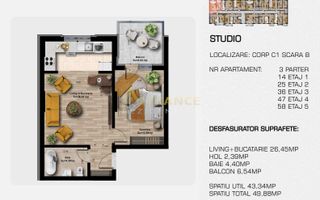 STUDIO PREMIUM DE VÂNZARE COMPLEX NOU, 5 MINUTE METROU BERCENI - Poză 8