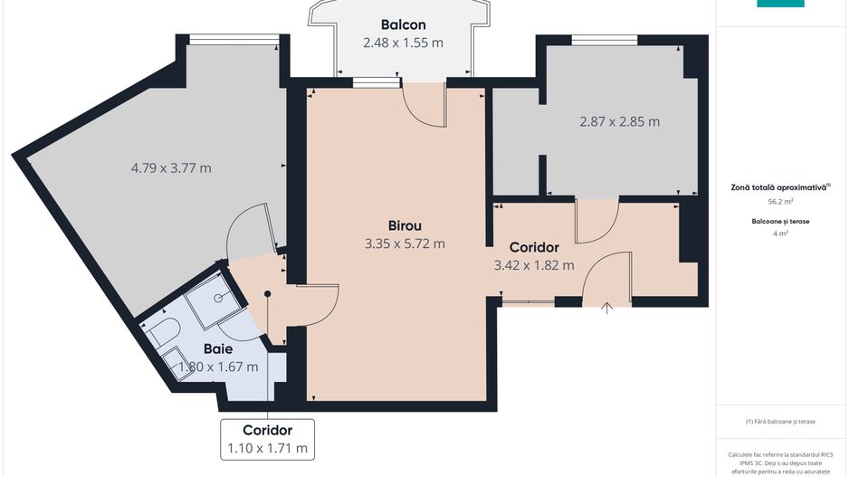Bd. Unirii-Piața Alba Iulia, apartament 2camere - Poză 6