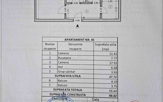 Vanzare Apartament 2 camere 55,64 mp, parcare inclusă, mobilat, 2 balcoane - Poză 8