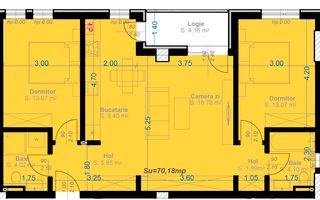 COMISION 0% . Zona Aradului -OMV. Apartamente cu 3 camere , etaj intermediar - Schiță 11