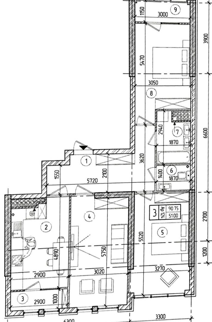 Apartament cu 3 camere de vânzare în Botanica, Chișinău - Poză 3