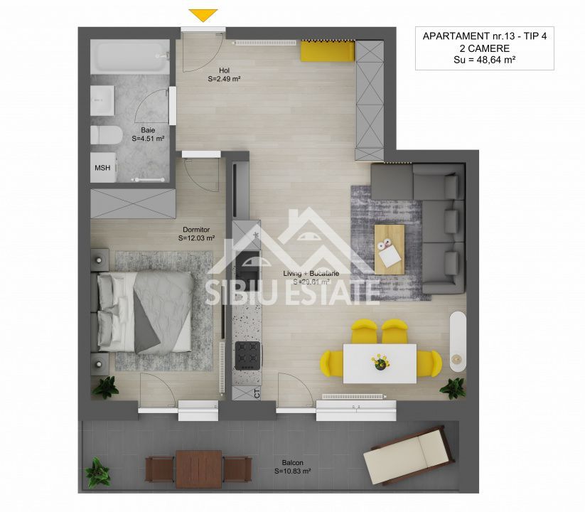 Apartament 2 camere, Doamna Stanca, predare la cheie - Poză 1