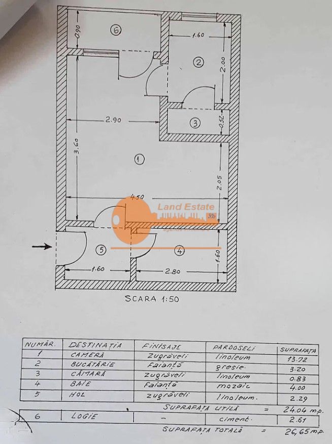 Garsonieră | Turda – Parcul Regina Maria - Schiță 1