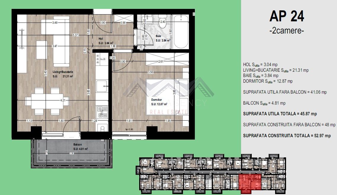 Mută-te acum! Apartament nou, mobilat, utilat, parcare și TVA incluse - Schiță 8
