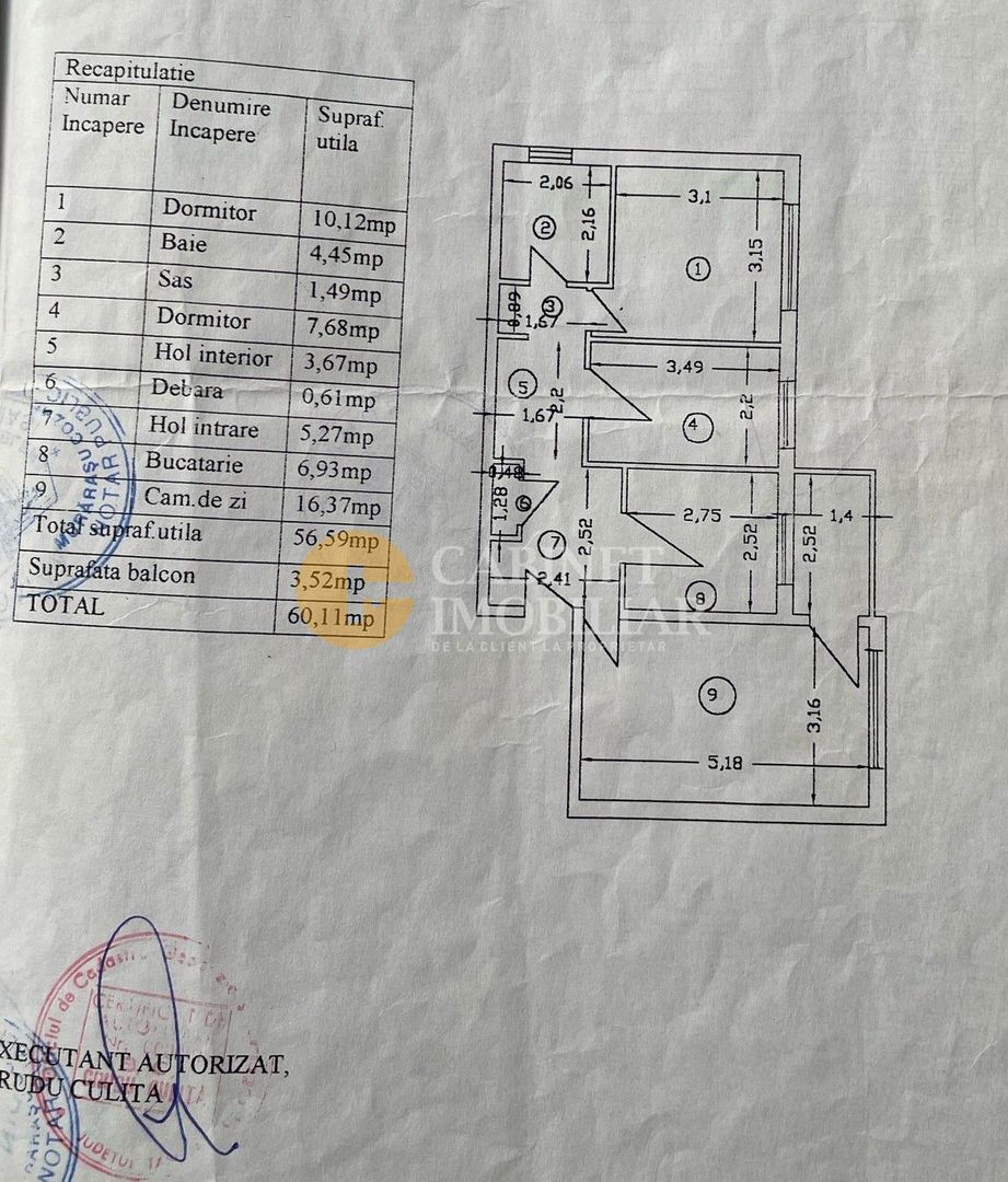 Zimbru/Dacia - 3 Camere Decomandat - Etaj 2 - Bloc dupa 1980 - Poză 13