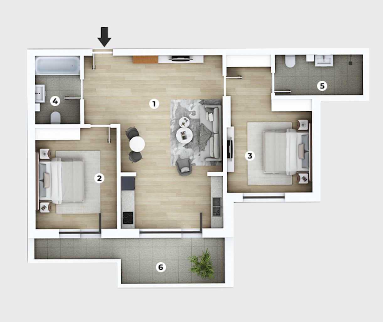 Apartament 3 camere,fix langa metrou,complex cu piscina - Poză 3