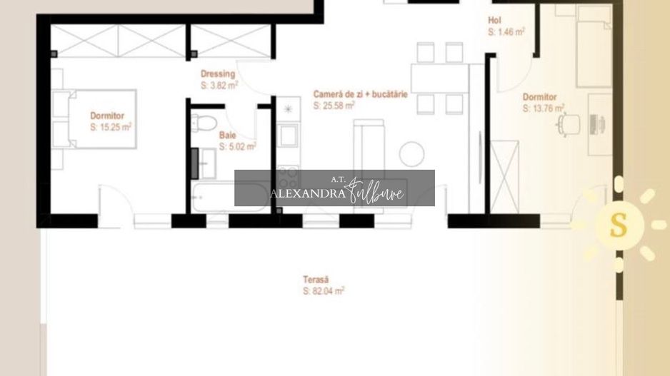 Apartament 3 camere, 2 bai, 75 mp, terasa 82 mp, garaj - Poză 20