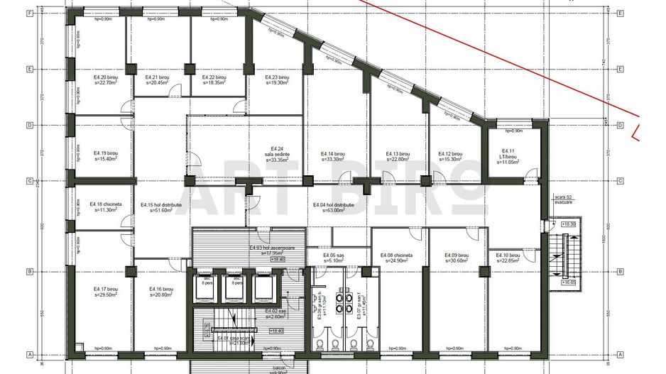 Zero comision, 240/546mp birou amenajat, parcare, 13Septembrie, 12'[M] - Schiță 12