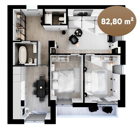 Vânzare, apartament, 3 camere, str. Nicolae Dimo, Durlești - Poză 1