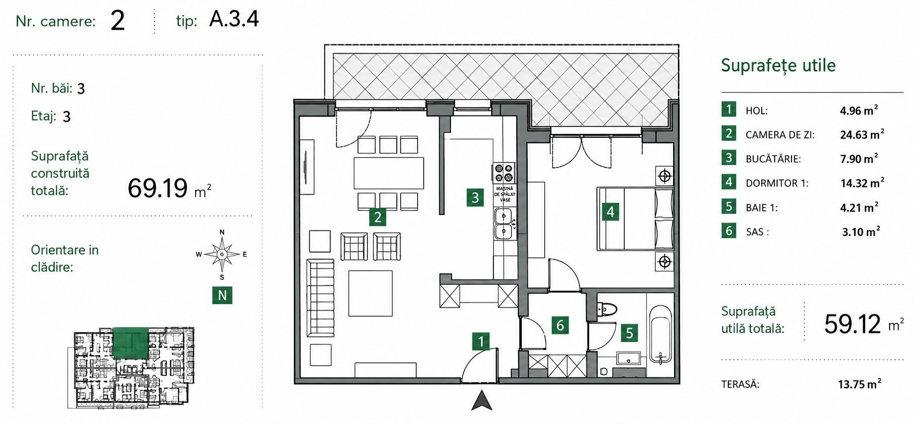 Apartament 2 Camere | Balcon cu Vedere spre Lac | Aproape de Metrou - Schiță 12
