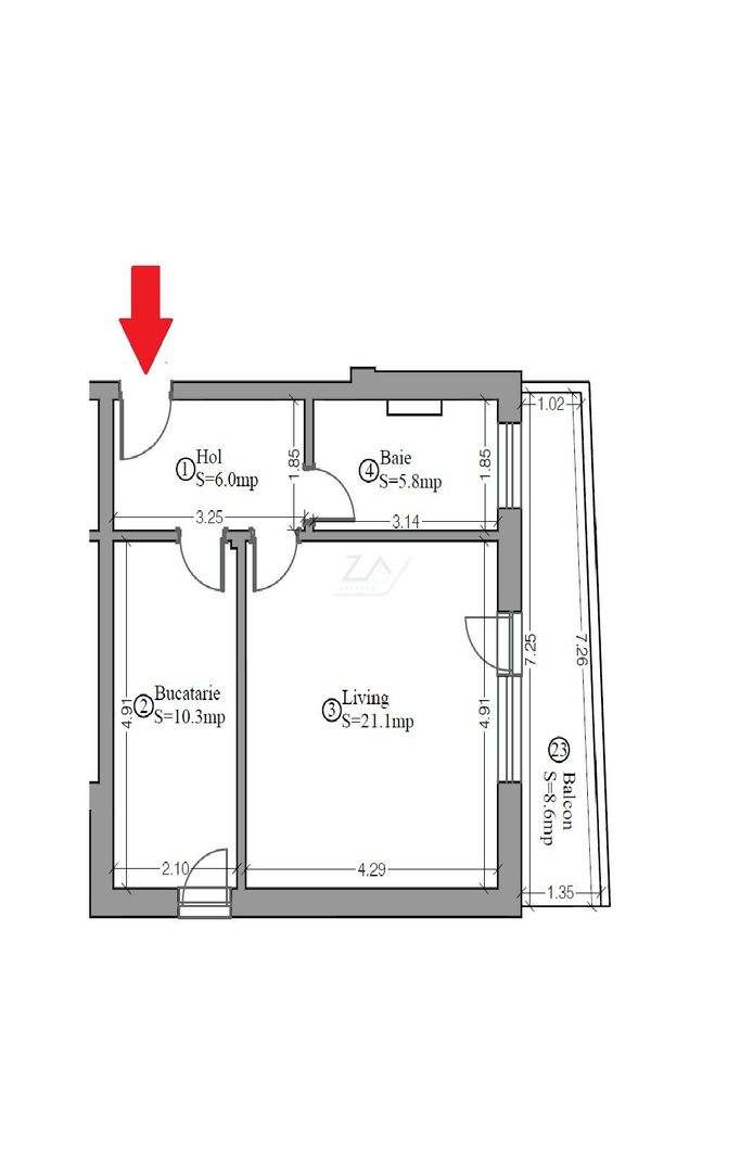 Bloc finalizat. Gradina proprie 52 mp. Decomandat. Loc de parcare. - Poză 8