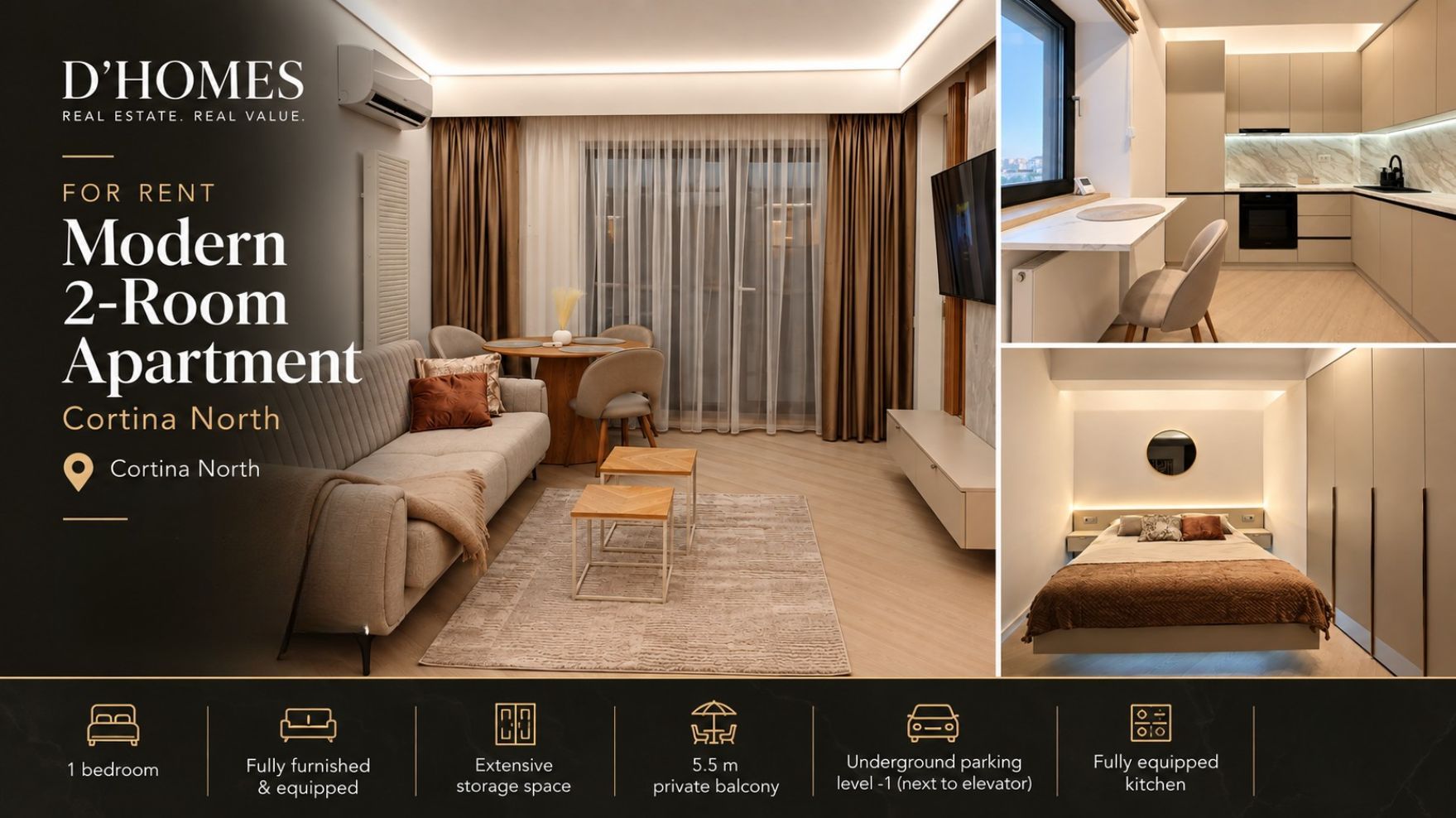 First Rental | Designer 2-Room Apartment | Large Balcony - Poză 1
