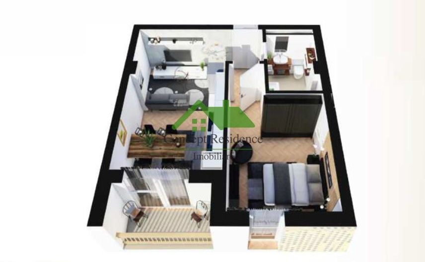 Apartament 2 camere, ansamblu nou – de la 850 €/mp + TVA, 0% comision - Poză 4