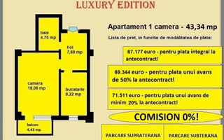 Apartament decomandat de vanzare in Iasi, Galata, 43,34 mp, bloc nou - Poză 1