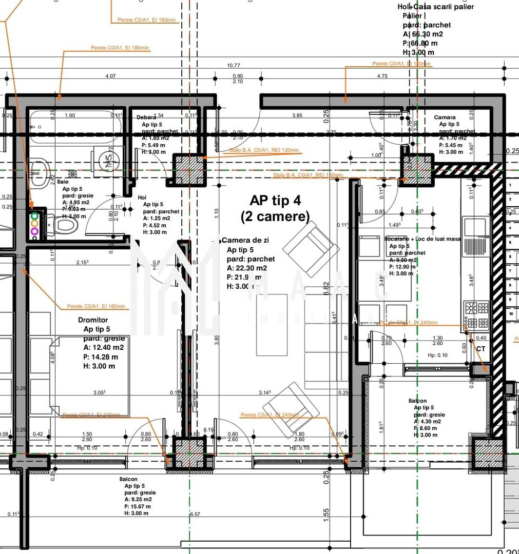 Apartament | 2 camere | 66,45 MPU  | 2 Balcoane | Veterani - Poză 6